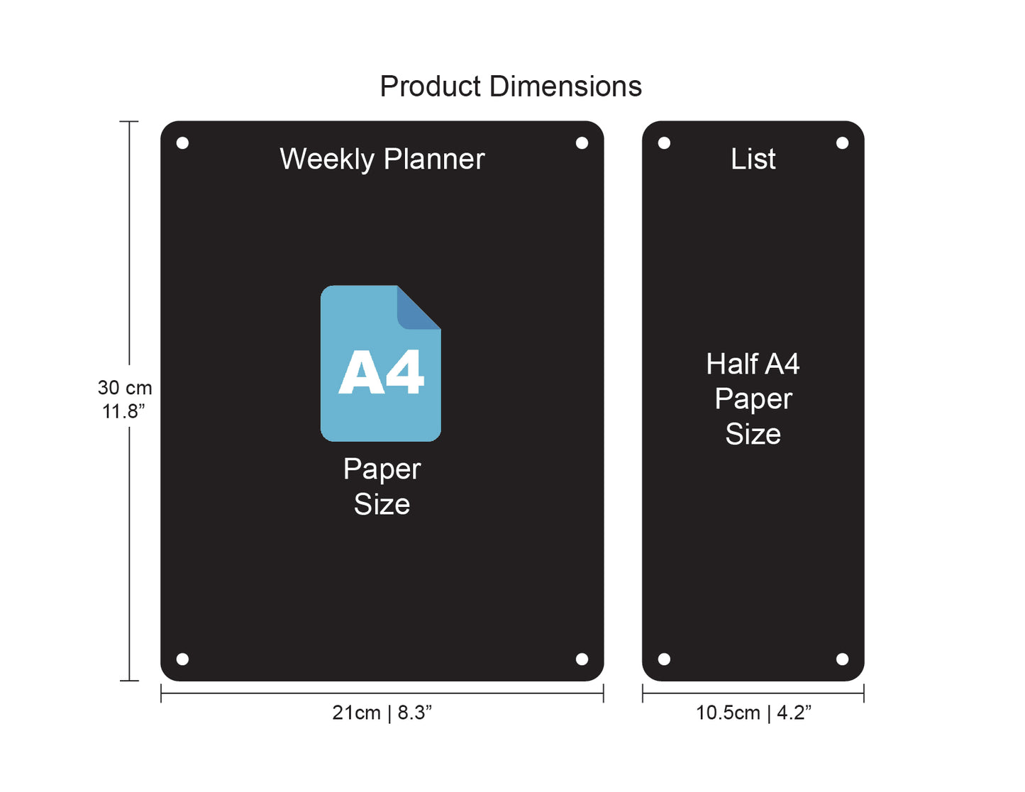 Personalized Fridge Acrylic Planner Combo in Black
