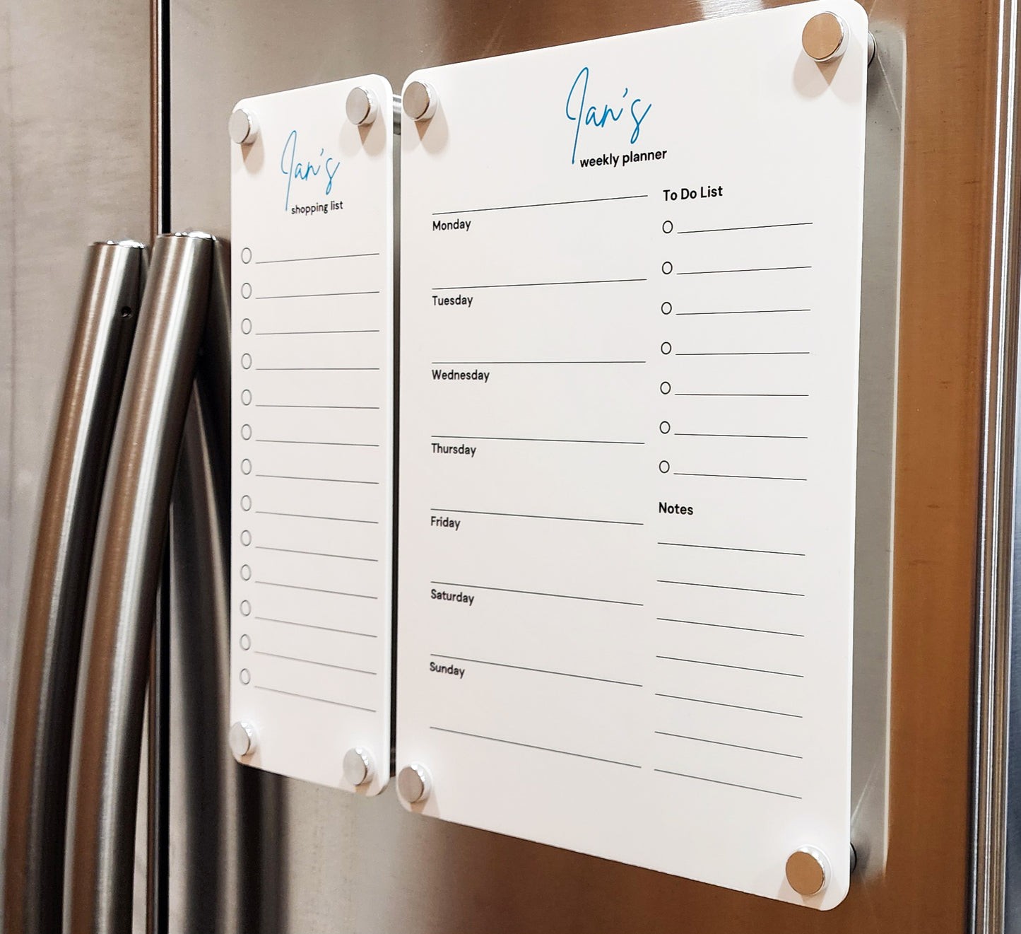 Personalized Fridge Acrylic Planner Combo in White