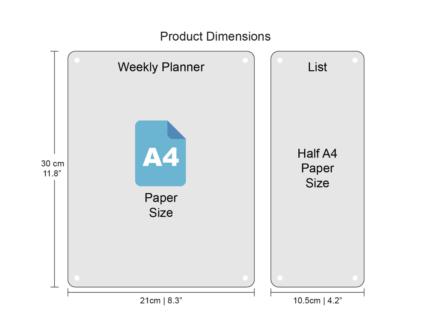 Personalized Fridge Acrylic Planner Combo in White