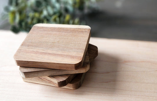 Personalized Acacia Coasters (set of 4)