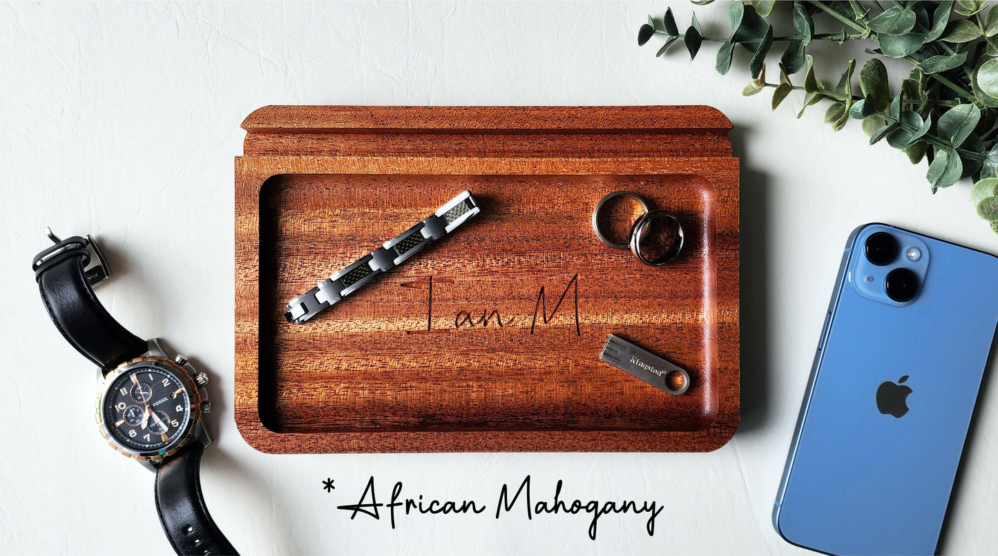 Catch all Tray Personalized Phone/Tablet Holder - CNC engraved
