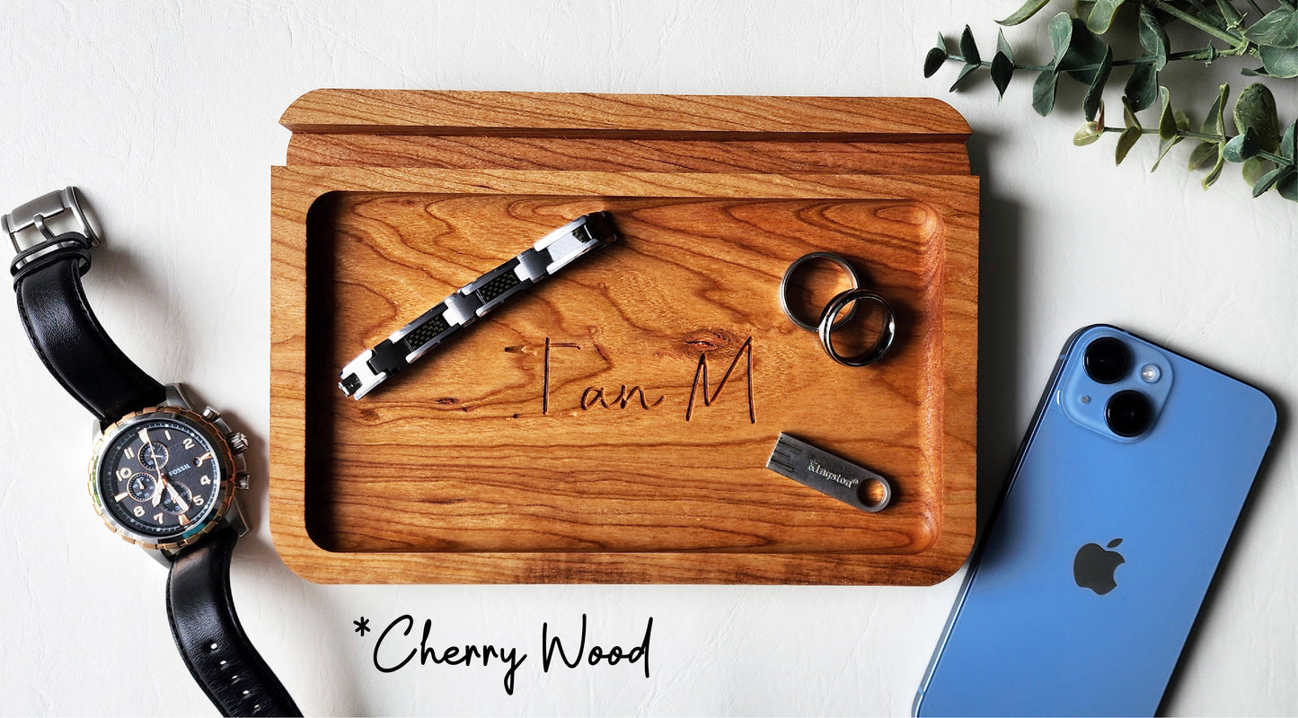 Catch all Tray Personalized Phone/Tablet Holder - CNC engraved