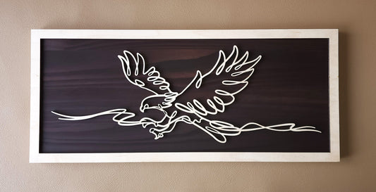 Eagle doodle art wooden wall decor