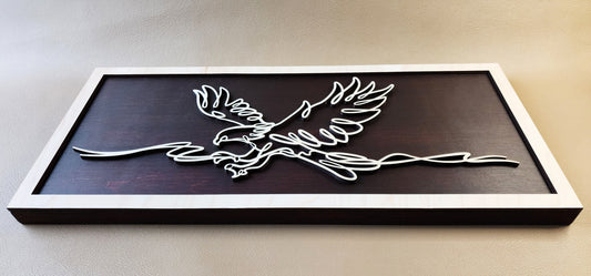 Eagle doodle art wooden wall decor