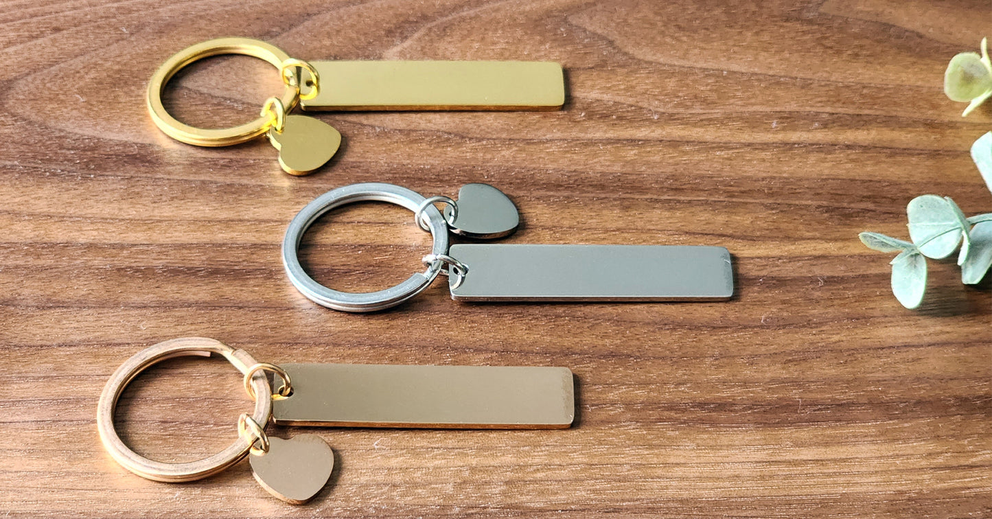 Personalized keyring with charm (3 pack)