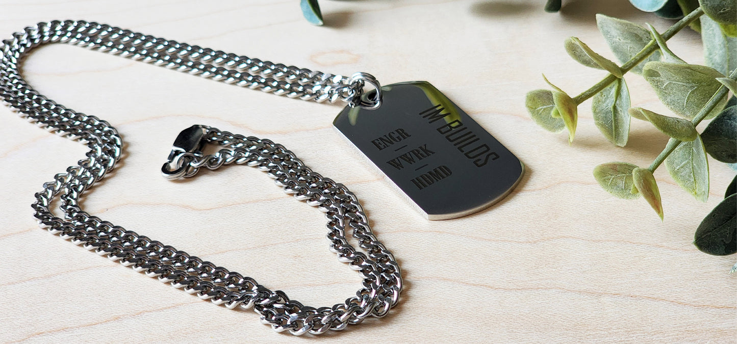 Cuban chain with Personalized Dog Tag