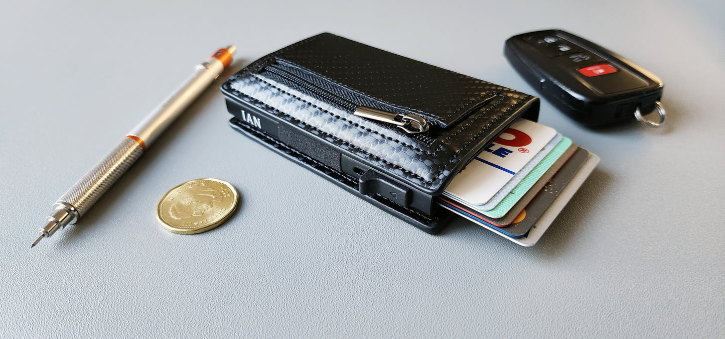Personalized RFID pop up wallet