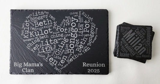 Slate tray set, personalized for anniversaries, reunion, house-warming and personal gift