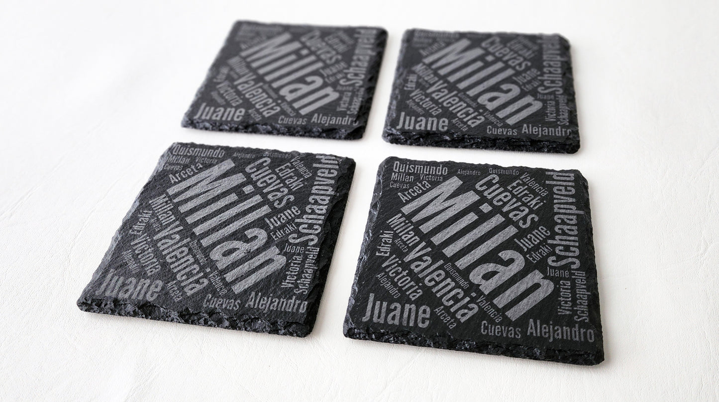 Slate tray set, personalized for anniversaries, reunion, house-warming and personal gift