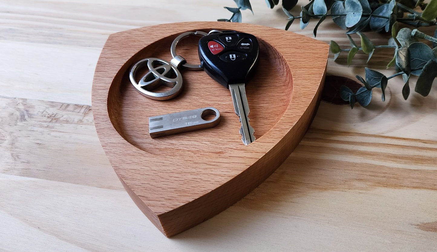 Engraved Reuleaux Catch all tray in European Beech