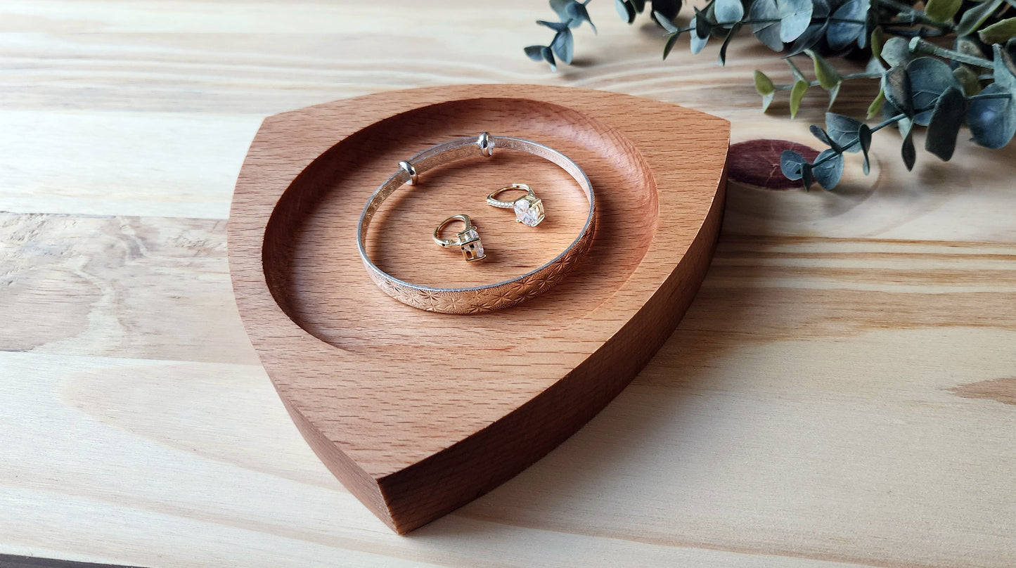 Engraved Reuleaux Catch all tray in European Beech