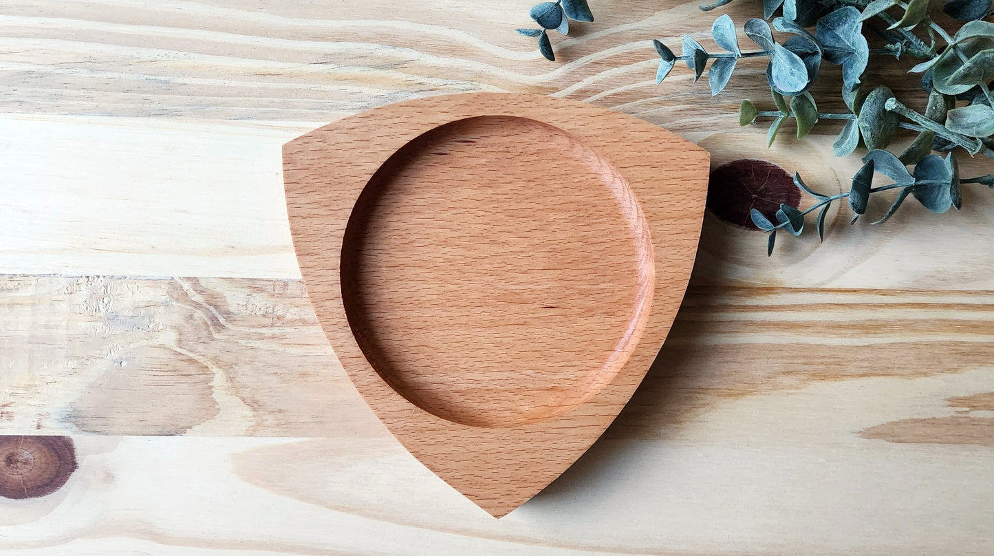 Engraved Reuleaux Catch all tray in European Beech