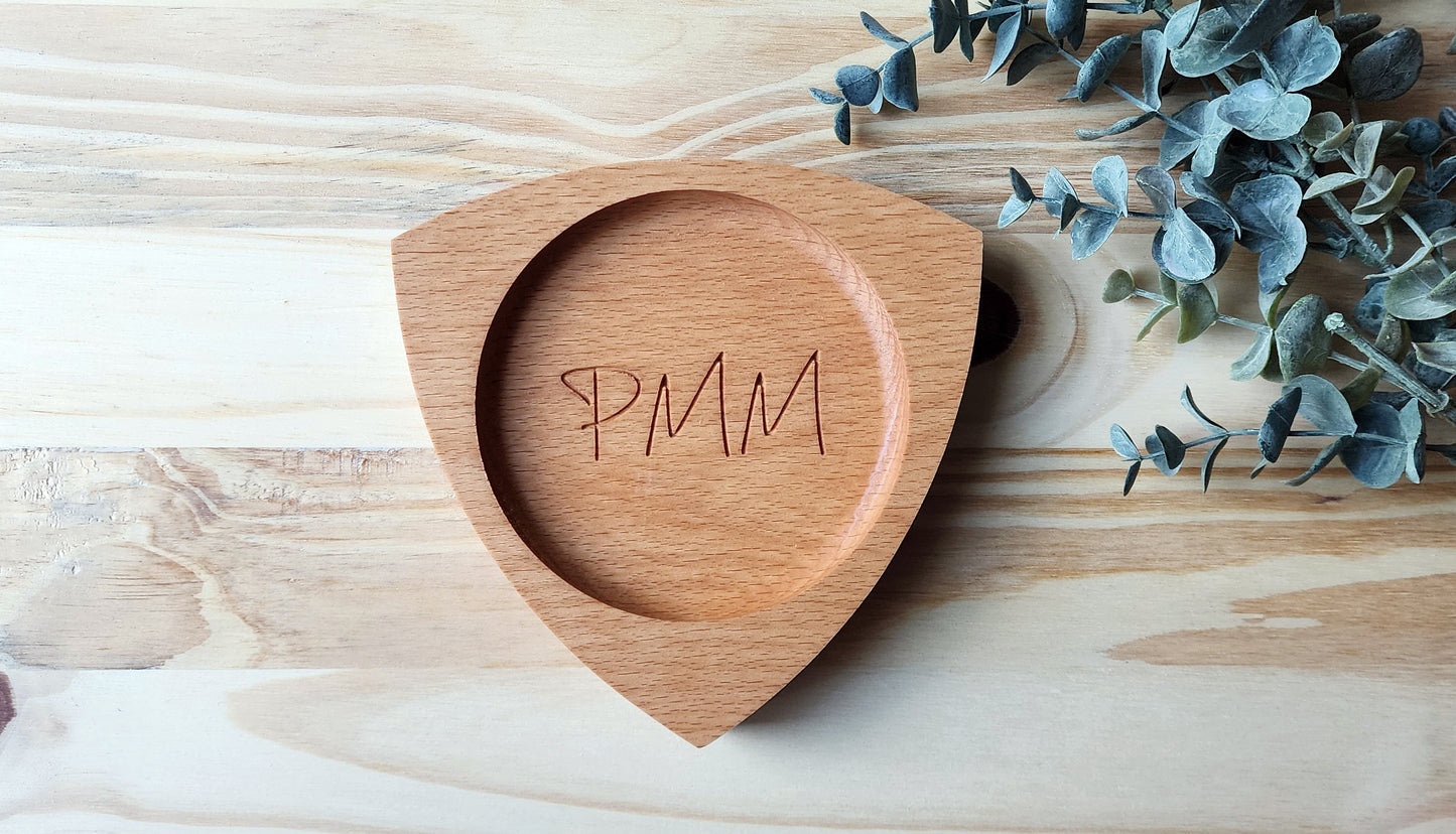 Engraved Reuleaux Catch all tray in European Beech