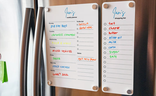 Personalized Fridge Acrylic Planner Combo in White