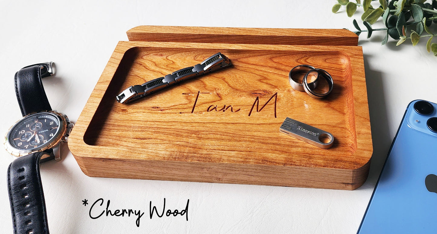 Catch all Tray Personalized Phone/Tablet Holder - CNC engraved