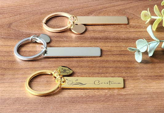 Personalized keyring with charm (3 pack)