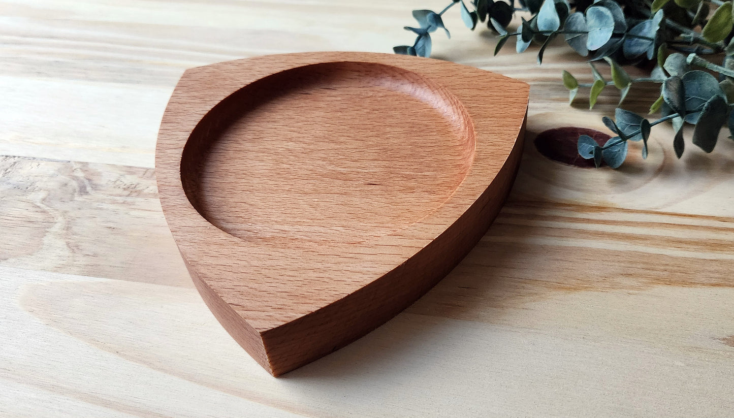Engraved Reuleaux Catch all tray in European Beech