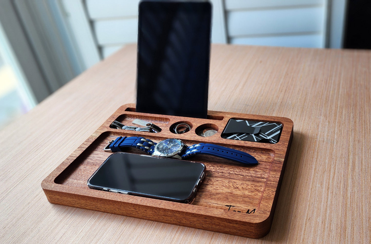 Catch all Tray XL Personalized tablet phone holder